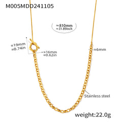 18K Gold-Plated Long Toggle Chain Necklace