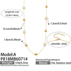 18K Gold-Plated Glass Accent Long Necklace