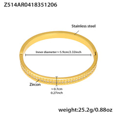 18K Gold-Plated Cubic Zirconia Bangle Bracelet