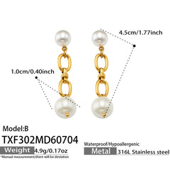 18K Gold-Plated Pearl-Look Necklace & Earrings