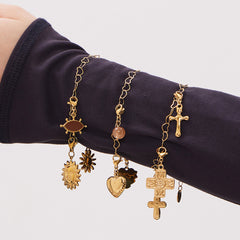 Cross & Celestial Charm Necklace & Bracelet