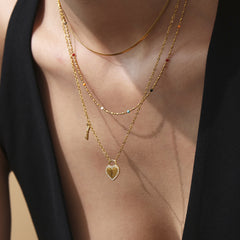 Cubic Zirconia Heart Lock Necklace or Ring