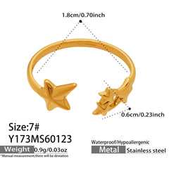 18K Gold-Plated Geometric Open Ring Designs