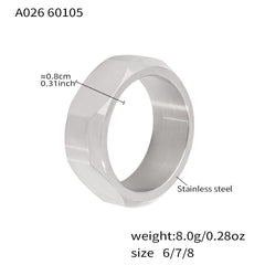 18K Gold-Plated & Silver-Tone Hexagonal Band Ring
