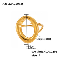 Cubic Zirconia Sculptural Open Ring Collection