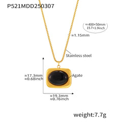 18K Gold-Plated Black Agate Jewelry Designs