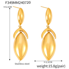 18K Gold-Plated Geometric Leaf Drop Earrings