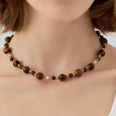 Nicolette Vintage-Inspired Tiger-Eye Layered Necklace