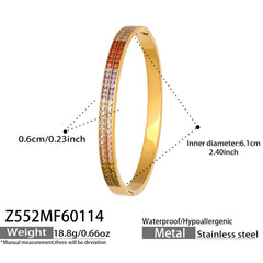 Cubic Zirconia & Enamel Detail Bangle Bracelets