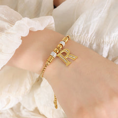 18K Gold-Plated Initial Charm Bracelet