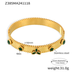 Colored Accent Structured Bangle Bracelet