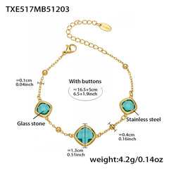 18K Gold-Plated Faceted Glass Accent Jewelry