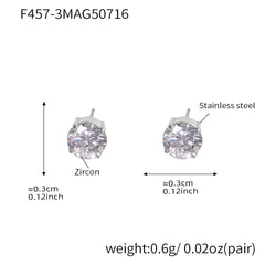 Round Cubic Zirconia Stud Earrings
