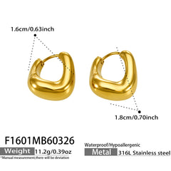 Rounded U-Shaped Stainless Steel Hoop Earrings