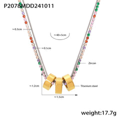 18K Gold-Plated Cubic Zirconia Double-Layer Necklace