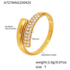 18K Gold-Plated Sparkling or Eye Detail Ring