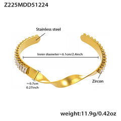 18K Gold-Plated Geometric Cubic Zirconia Cuffs