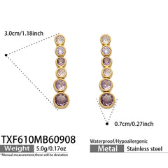 Color Cubic Zirconia Necklace Bracelet and Earrings