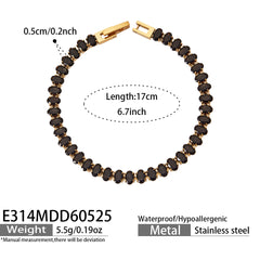 18K Gold-Plated Colored Cubic Zirconia Tennis Jewelry