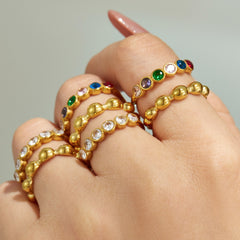 Beaded Band or Cubic Zirconia Ring
