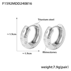 Starburst-Accent Hoop Earrings