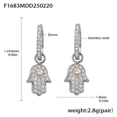 Cubic Zirconia Geometric Drop Earrings
