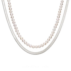Nadine Pearl Snake Layered Necklace