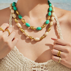Color Resin Oval Chain Jewelry