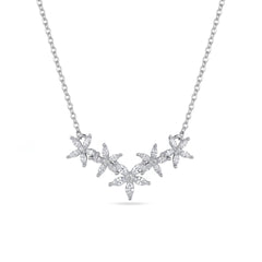 Nadine Dainty Pavé Floral Necklace