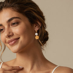 Geometric Disc and Bead Drop Earring Designs