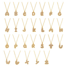 Cubic Zirconia Initial Pendant Necklace