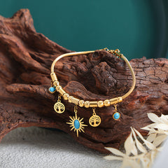 Gold-Tone Celestial Charm Necklace & Bracelet