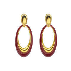 Marielle Statement Enamel Oval Stud Earrings