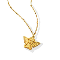Winged Angel Pendant Necklace