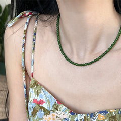Green Chalcedony Beaded Necklace