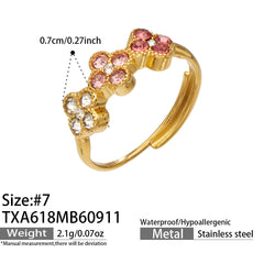 Color Cubic Zirconia Four-Petal Flower Jewelry