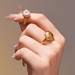 18K Gold-Plated Cubic Zirconia Open Rings