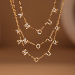 Cubic Zirconia AMOUR Necklace or Bracelet