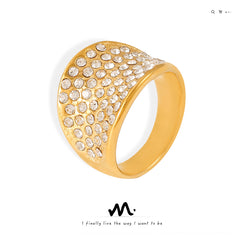 18K Gold-Plated Sparkling Dome Ring
