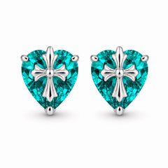 Camille Vintage-Inspired Pavé Heart Stud Earrings