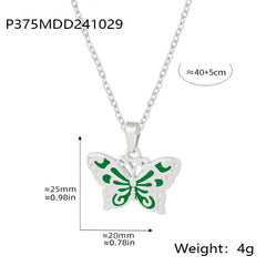 Enamel Butterfly Charm Earrings & Necklace