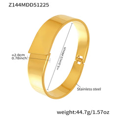 18K Gold-Plated Bold Geometric Bangle Bracelet