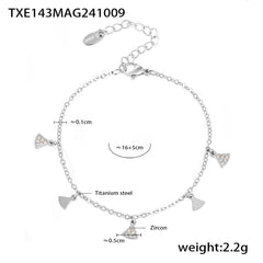 18K Gold-Plated Triangle Charm Necklace, Bracelet or Chain