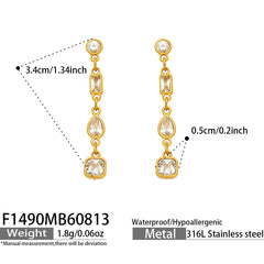 Cubic Zirconia Long Drop Earrings