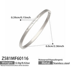 Cubic Zirconia Slim Clasp Bangle Bracelets