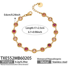 Color Cubic Zirconia Round Station Jewelry