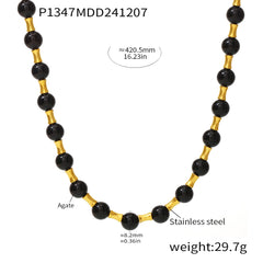 316L Stainless Steel Beaded Toggle Necklaces