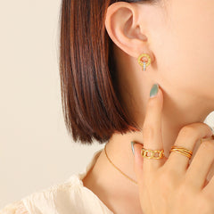 Roman Numeral Double-Ring Necklace & Earrings