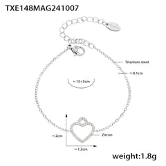Cubic Zirconia Heart Necklace or Bracelet