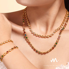 Cubic Zirconia Tennis Necklace & Bracelet